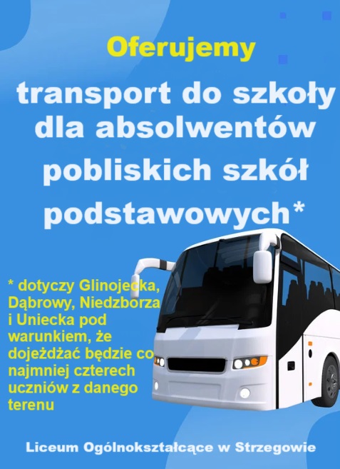 Transport dla uczniów liceum z terenów Glinojecka, Niedzborza, Uniecka i Dąbrowy