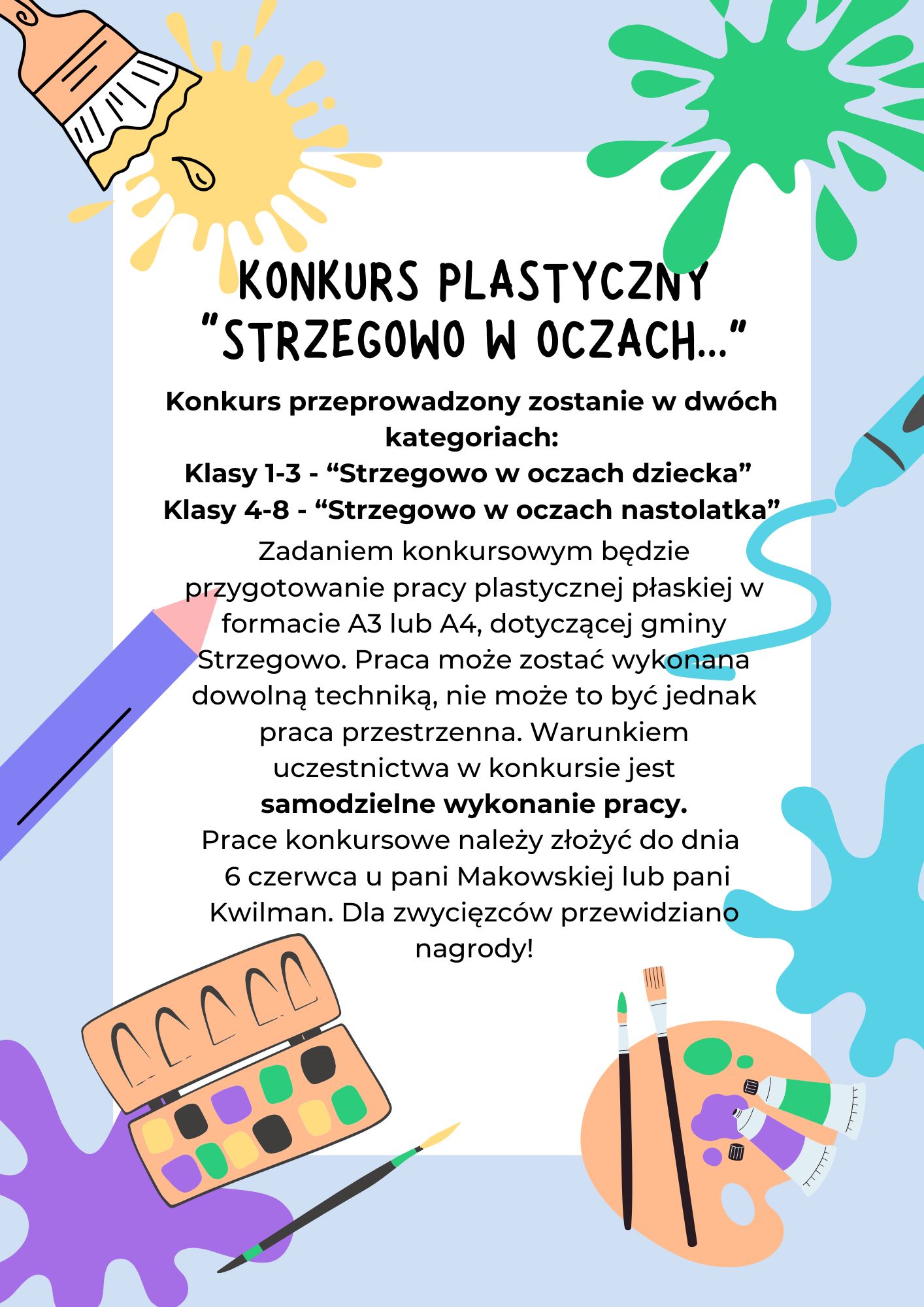 Strzegowo w naszych oczach - konkurs plastyczny.