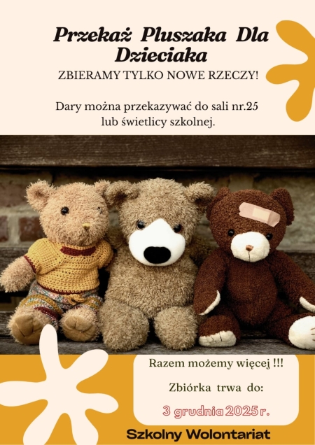 Przekaż pluszaka dla dzieciaka.