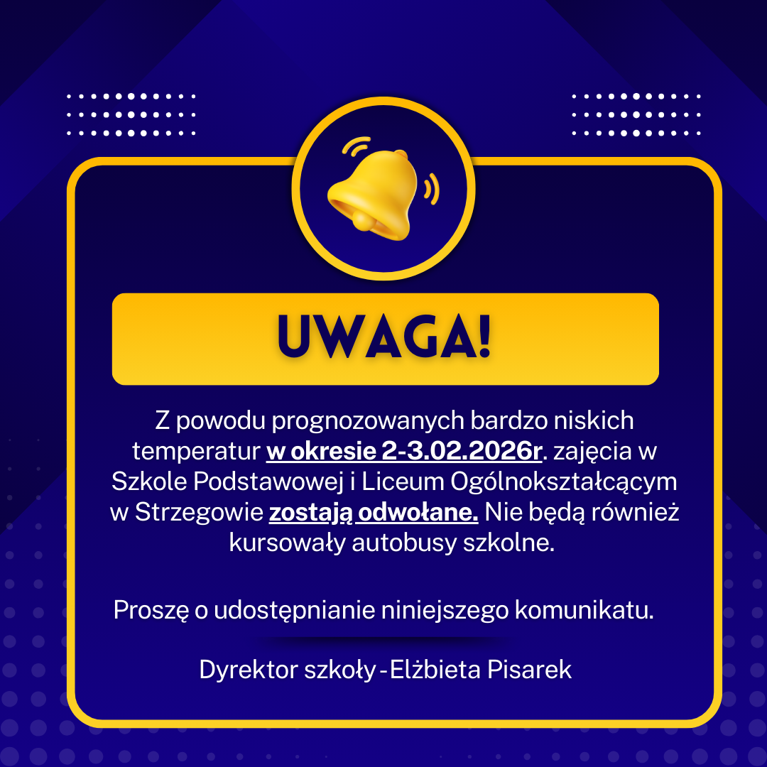 Odwołanie zajęć w dniach 2-3.02.2026