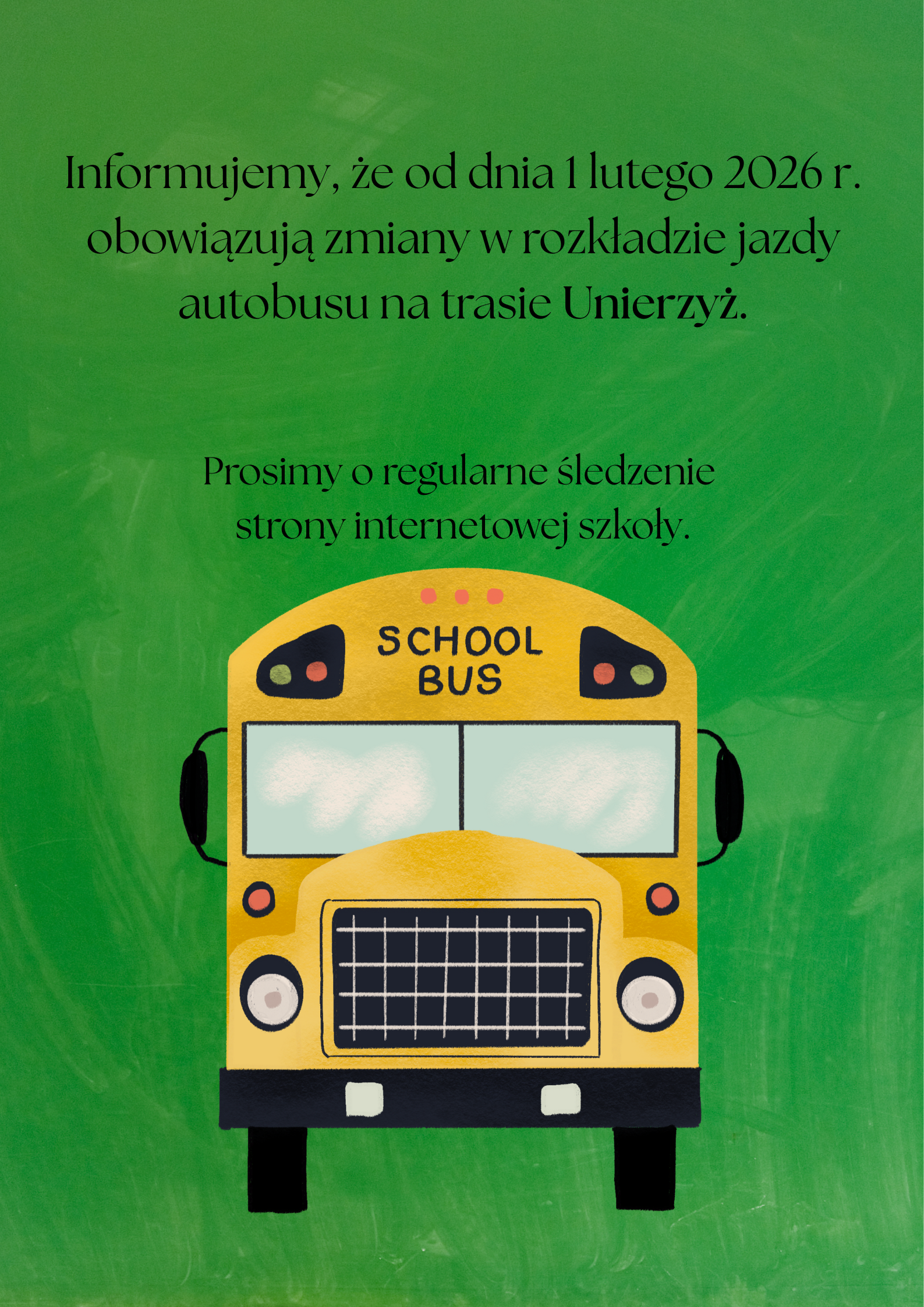 Rozkład jazdy autobusów - zmiany na trasie Unierzyż
