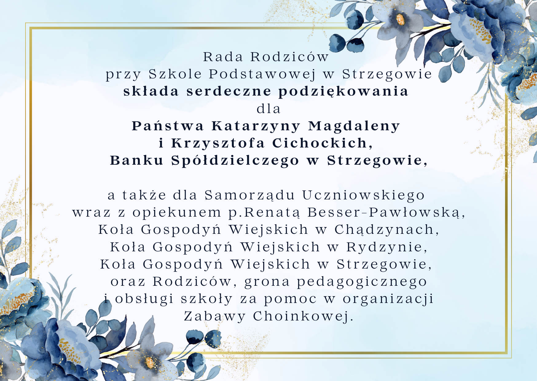 Podziękowanie. 