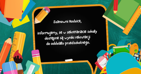 Wyniki rekrutacji do oddziału przedszkolnego