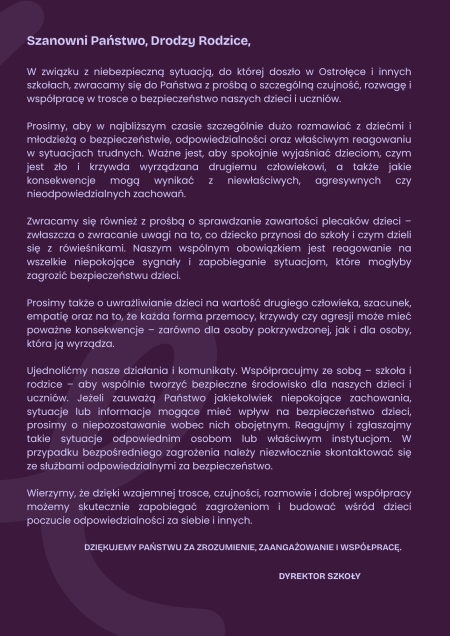 List do Rodziców